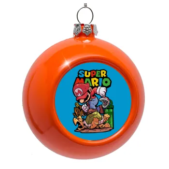 Super mario Jump, Orange Christmas tree ornament bauble 8cm