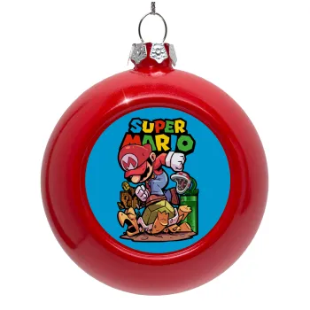 Super mario Jump, Red Christmas tree ornament bauble 8cm