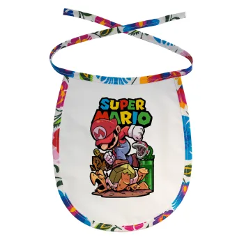 Super mario Jump, Σαλιάρα μωρού αλέκιαστη με κορδόνι Χρωματιστή