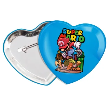 Super mario Jump, Κονκάρδα παραμάνα καρδιά (57x52mm)
