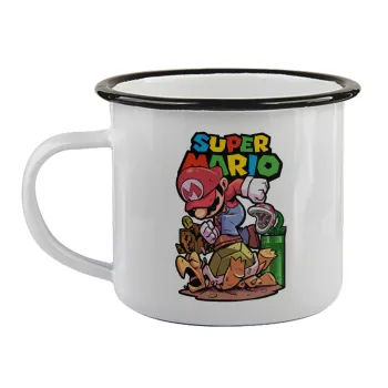Super mario Jump, Κούπα εμαγιέ με μαύρο χείλος 360ml