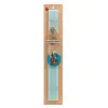 Easter Set, wooden keychain & aromatic flat Easter candle (30cm) (TURQUOISE)