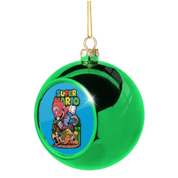Super mario Jump, Green Christmas tree ornament ball 8cm