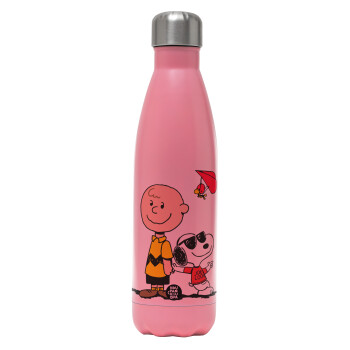 Snoopy & Joe, Metal mug thermos Pink Mat (Stainless steel), double wall, 500ml
