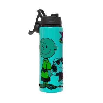Snoopy & Joe, Μεταλλικό παγούρι νερού με καπάκι ασφαλείας, αλουμινίου 850ml