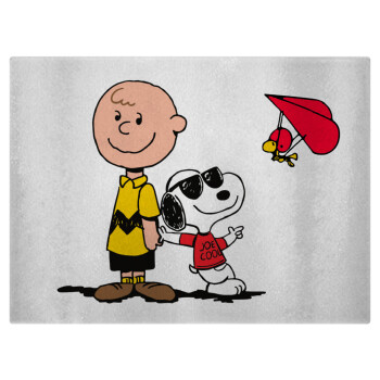 Snoopy & Joe, Επιφάνεια κοπής γυάλινη (38x28cm)