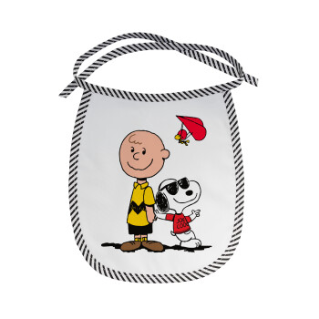 Snoopy & Joe, Σαλιάρα μωρού αλέκιαστη με κορδόνι Μαύρη