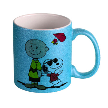 Snoopy & Joe, Κούπα Σιέλ Glitter που γυαλίζει, κεραμική, 330ml