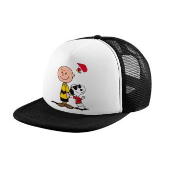Snoopy & Joe, Καπέλο Soft Trucker με Δίχτυ Black/White 