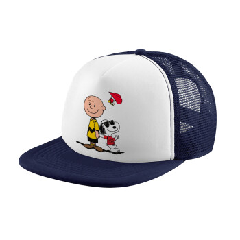 Snoopy & Joe, Καπέλο Soft Trucker με Δίχτυ Dark Blue/White 