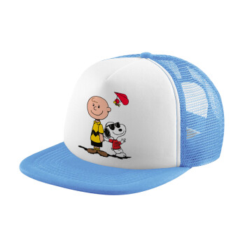 Snoopy & Joe, Καπέλο παιδικό Soft Trucker με Δίχτυ ΓΑΛΑΖΙΟ/ΛΕΥΚΟ (POLYESTER, ΠΑΙΔΙΚΟ, ONE SIZE)