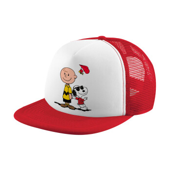 Snoopy & Joe, Καπέλο Ενηλίκων Soft Trucker με Δίχτυ Red/White (POLYESTER, ΕΝΗΛΙΚΩΝ, UNISEX, ONE SIZE)