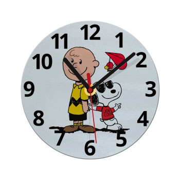 Snoopy & Joe, Ρολόι τοίχου γυάλινο (20cm)