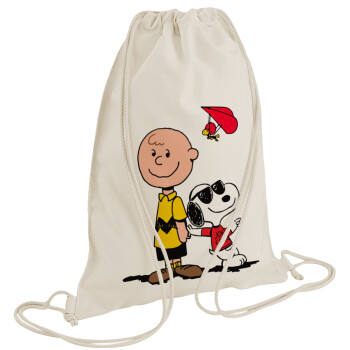 Snoopy & Joe, Backpack bag GYMBAG natural (28x40cm)