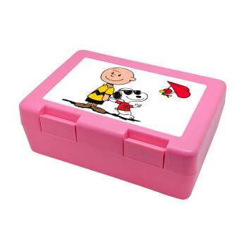 Snoopy & Joe, Children's cookie container PINK 185x128x65mm (BPA free plastic)