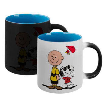 Snoopy & Joe, Κούπα Μαγική εσωτερικό μπλε, κεραμική 330ml που αλλάζει χρώμα με το ζεστό ρόφημα