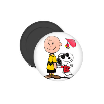 Snoopy & Joe, Μαγνητάκι ψυγείου στρογγυλό διάστασης 5cm