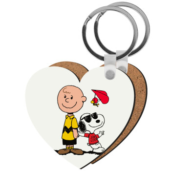 Snoopy & Joe, Μπρελόκ Ξύλινο καρδιά MDF