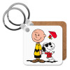 Snoopy & Joe, Μπρελόκ Ξύλινο τετράγωνο MDF