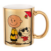 Snoopy & Joe, Κούπα κεραμική, χρυσή καθρέπτης, 330ml