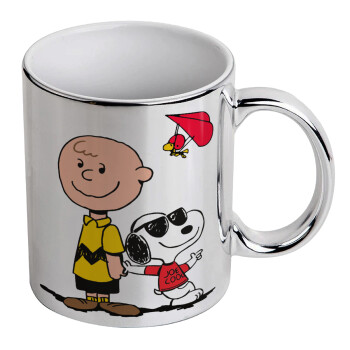 Snoopy & Joe, Κούπα κεραμική, ασημένια καθρέπτης, 330ml