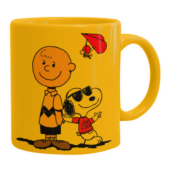 Snoopy & Joe, Ceramic coffee mug yellow, 330ml