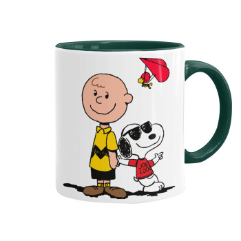 Snoopy & Joe, Κούπα χρωματιστή πράσινη, κεραμική, 330ml