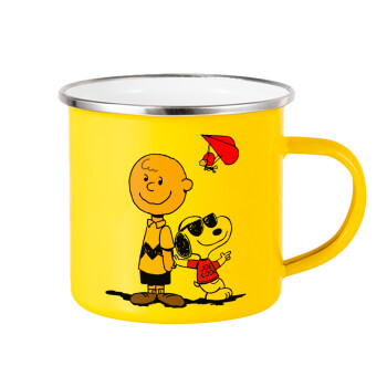 Snoopy & Joe, Κούπα Μεταλλική εμαγιέ Κίτρινη 360ml