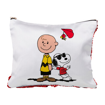 Snoopy & Joe, Τσαντάκι νεσεσέρ με πούλιες (Sequin) Κόκκινο