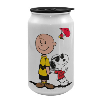Snoopy & Joe, Κούπα ταξιδιού μεταλλική με καπάκι (tin-can) 500ml