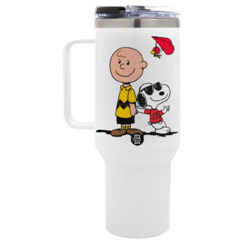 Snoopy & Joe, Mega Tumbler με καπάκι, διπλού τοιχώματος (θερμό) 1,2L