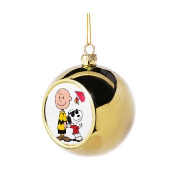 Snoopy & Joe, Χριστουγεννιάτικη μπάλα δένδρου Χρυσή 8cm