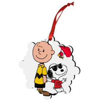 Snoopy & Joe, Χριστουγεννιάτικο στολίδι snowflake ξύλινο 7.5cm