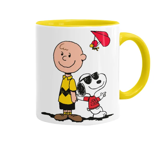 Snoopy & Joe — Mug colored yellow, ceramic, 330ml