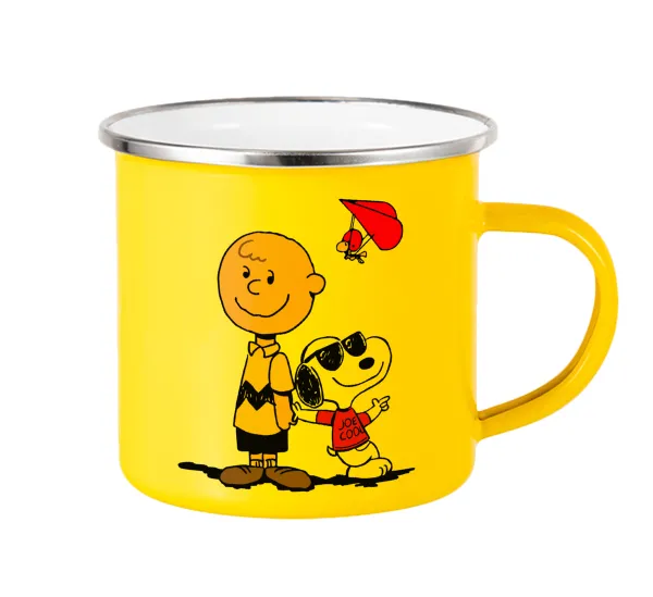 Snoopy & Joe — Yellow Enamel Metallic Cup 360ml