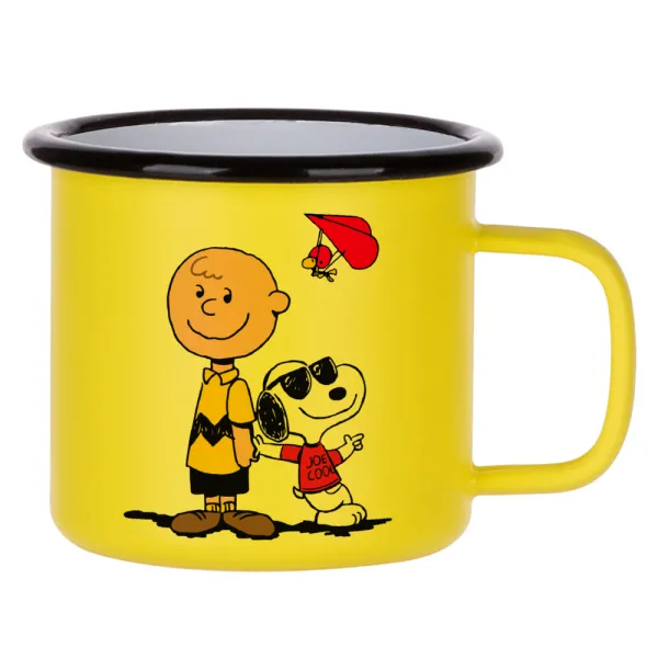 Snoopy & Joe — Κούπα Μεταλλική εμαγιέ ΜΑΤ Κίτρινη 360ml