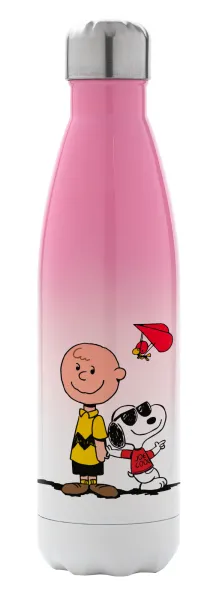 Snoopy & Joe — Μεταλλικό παγούρι θερμός Ροζ/Λευκό (Stainless steel), διπλού τοιχώματος, 500ml