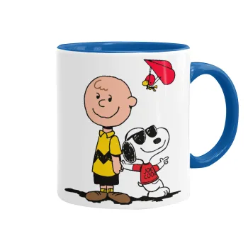 Snoopy & Joe, Mug colored blue, ceramic, 330ml
