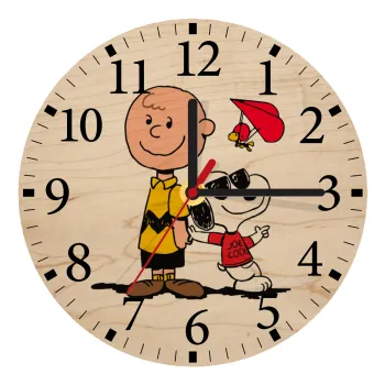 Snoopy & Joe, Ρολόι τοίχου ξύλινο plywood (20cm)