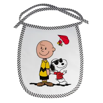 Snoopy & Joe, Σαλιάρα μωρού αλέκιαστη με κορδόνι Μαύρη