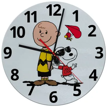 Snoopy & Joe, Ρολόι τοίχου γυάλινο (30cm)