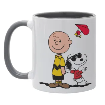 Snoopy & Joe, Mug colored grey, ceramic, 330ml