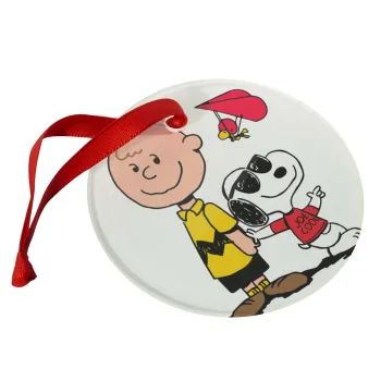 Snoopy & Joe, Christmas ornament glass 9cm