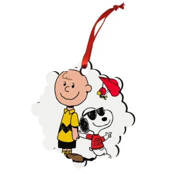 Snoopy & Joe, Στολίδι Χριστουγεννιάτικο στολίδι snowflake ξύλινο 7.5cm