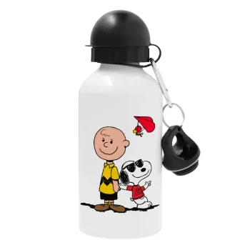 Snoopy & Joe, Μεταλλικό παγούρι νερού, Λευκό, αλουμινίου 500ml