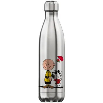 Snoopy & Joe, Μεταλλικό παγούρι θερμός Inox (Stainless steel), διπλού τοιχώματος, 750ml