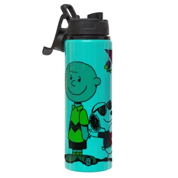 Snoopy & Joe, Μεταλλικό παγούρι νερού με καπάκι ασφαλείας, αλουμινίου 850ml