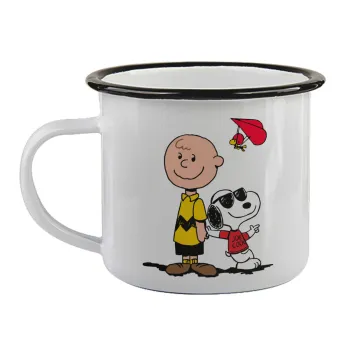 Snoopy & Joe, Κούπα εμαγιέ με μαύρο χείλος 360ml
