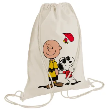Snoopy & Joe, Backpack bag GYMBAG natural (28x40cm)