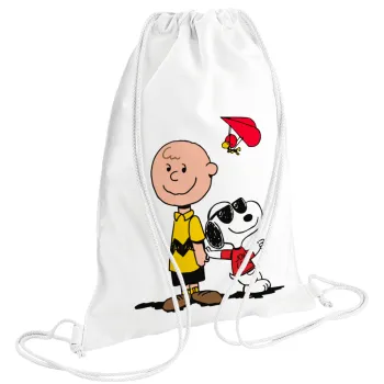 Snoopy & Joe, Backpack pouch GYMBAG white (28x40cm)
